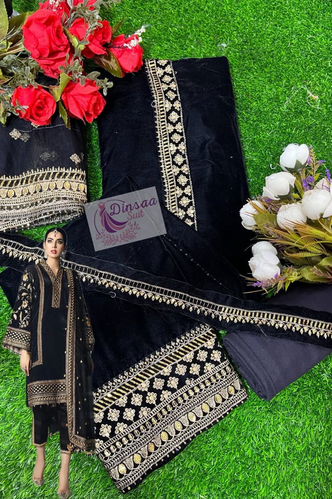 143 Dinsaa Suits Heavy Velvet Pakistani Suits Catalog